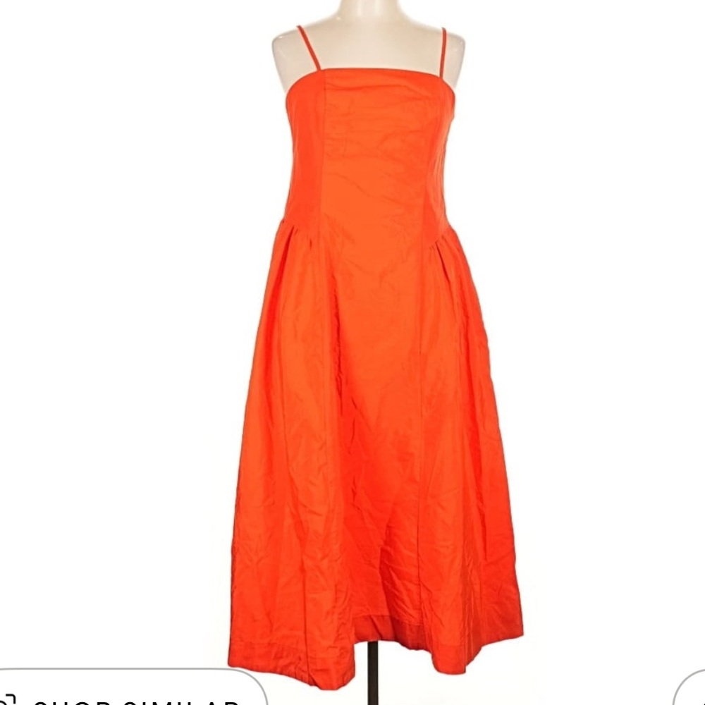 A New Day Vibrant Orange Midi Skirt